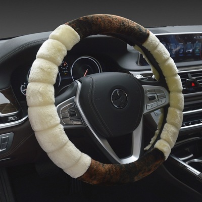 Fashionable and individual plush is spliced car steering wheel cover feels comfortable warm prevent cold prevent slippery furry to cover