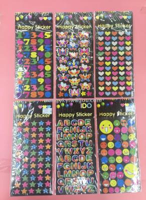 Hibiscus bubble paste alphanumeric innovative bubble sticker 3D sticker kids reward for changing the sticker