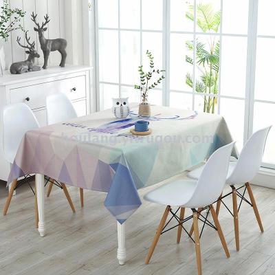 Simple rural cotton and hemp tablecloth customized restaurant family table cloth dust-proof cover cloth