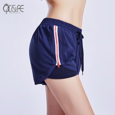 Anti-walking shorts women's loose thin yoga fitness running outside wearing fast dry hot pants summer