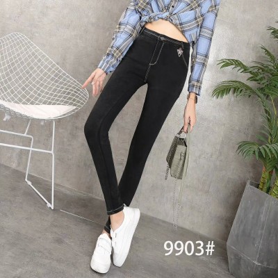 Drill pattern Fried flower jeans tight leggings