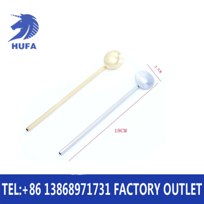 Stainless Steel Mixing Spoon Straw Spoon round Oval Style Bar Mixing Spoon Utensils Logo Can Be Customized