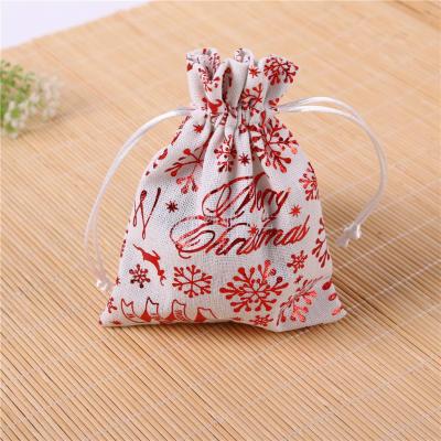 The manufacturer of cloth bag filled in custom-made hessian snow gift candy apple packing bag