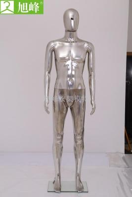 Electroplated plastic PP muscle - shaped male model show silver, black gun