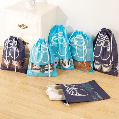 Travel Dustproof Shoes Buggy Bag Drawstring Pull String Non-Woven Shoes Shoe Bag See-through Shoe Cover 10 Pack Shoe Bag