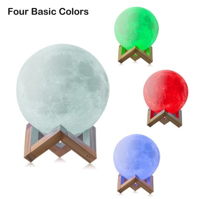 Seamless Moon Lamp 16 Colors LED Lunar Lamp Dimmable Brightness with Remote and Touch Control Large Moon Light