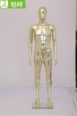 Electroplated plastic PP muscle - shaped male model window shows gold and silver
