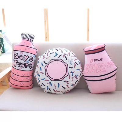 Foreign trade hot style Korean ins wind sweet pillow lovely milk bottle pink doughnut hold pillow plush toy