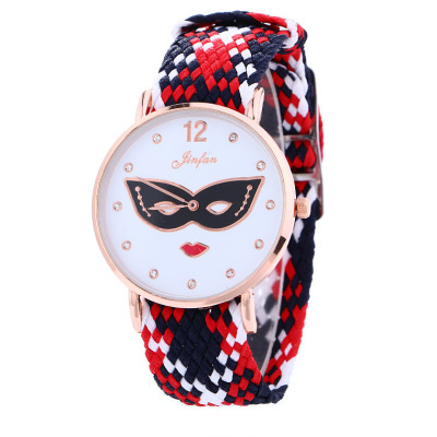 New watch fashion masquerade quartz watch leisure weave ladies wrist watch in stock
