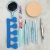 Nail polish tool kit 9 pieces powder puff small mirror nail pick small comb eyebrow clip