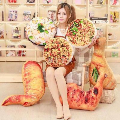 Plush toy chicken leg duck leg pillow creative imitation chicken wing cushion; ham Fried noodle Fried rice printed