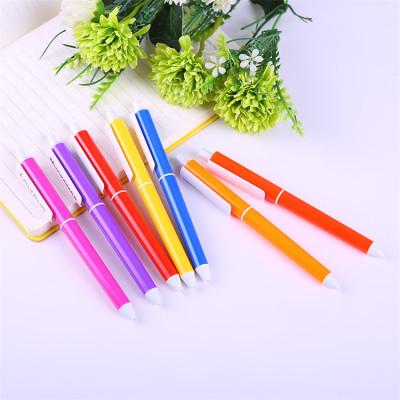 Manufacturer direct selling color plastic rod ball pen new exhibition fair stationery simple advertising plastic ball pen wholesale