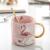 Nordic marble flamingo painted gold porcelain cup coffee cup milk cup breakfast cup water cup lovers