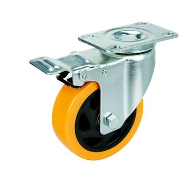 Medium orange tong hua PVC casters 3/4/5inch universal belt brake