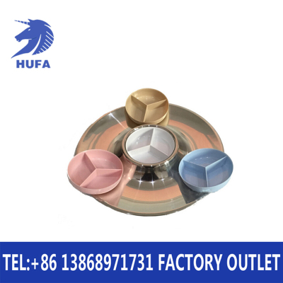 Stainless Steel Multi-Purpose Platter Finishing Polish Non-Magnetic round Mirror Plate Gold-Plated European Plate