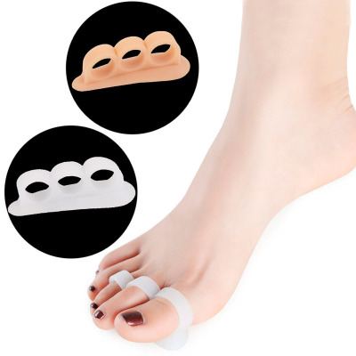 Three hole silicone bunion hamstring toe pad overlapping toes separate support pad claw toe split support pad