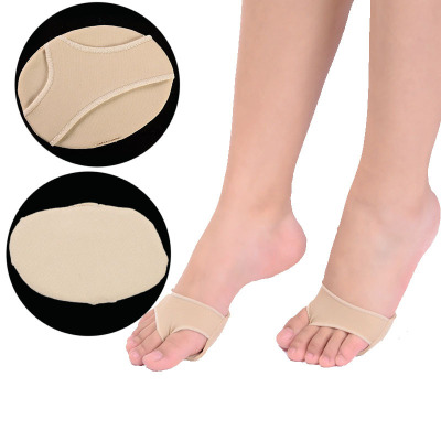 Cloth Silicone Flip Toe Double Hole High Heel Shoes Pain Relief Forefoot Pad Socks Herringbone Open Toe Semi-Insole