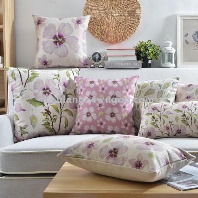 Ink aesthetic petals throw pillows cotton and linen texture sofa cushion, wash the back of the pillow and decorate it