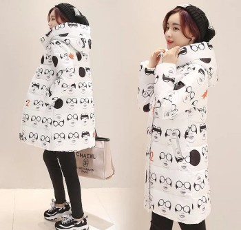 Winter new women's cotton-padded clothes in the Korean version of the long printed pattern cotton clothing manufactu