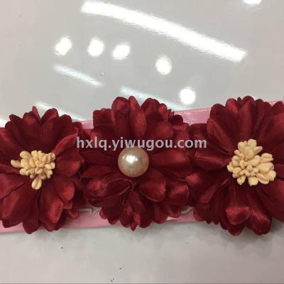 Pearl and chrysanthemum dress decoration hair clips leather bands head hoop hair accessories
