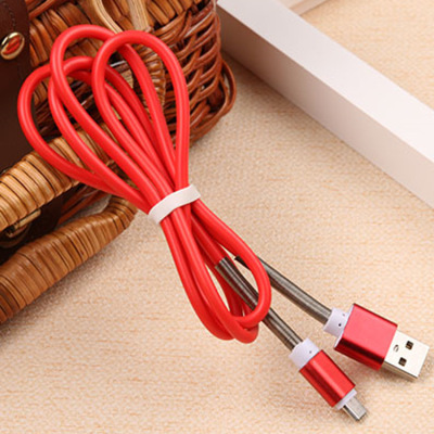 Spring phone cable creative TPE break-proof semi-spring cable usb android universal 2A charging cable