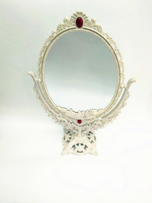 New double-sided table top makeup mirror popular daily necessities environmentally friendly gift lace high foot mirror