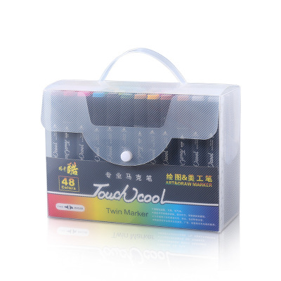 Two - head alcohol - oil marker set for students standard design manual pen 48 color 60 color painting supplies brush