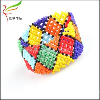 Hand knitted Bohemia rice Beads Bracelet