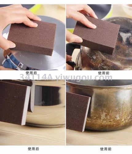 four-sided rust removal corundum brown sponge grinding blo magic spong mop brush pot good helper 10*7*2.5