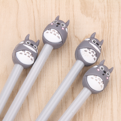 Creative Gel Pen Cute Totoro Elementary School Student Learning Stationery Black Needle Tube 0.5mm Ball Pen Office Stationery