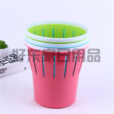 Small Trash Can Household Kitchen Living Room Toilet Plastic without Cover Wastebasket European Style Creative Trash Can