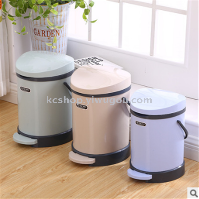 Family foot trash can plastic sanitation bucket belt slow down kitchen large paper basket