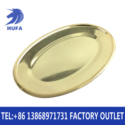 12-28-Inch Stainless Steel Egg K Gold Egg Plate Kitchenware Hotel Supplies Fish Dish