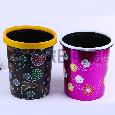 Candy Color Guest Room Large round Dust Basket Office Plastic Kitchen and Toilet Bathroom Household Trash Can