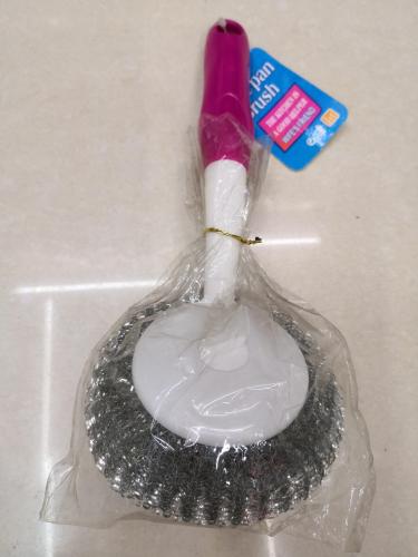 2011 qi stainless steel cleaning ball long handle wok brush wash wok brush sub fabulous pot cleaning tool