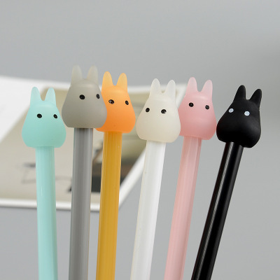 Korean Creative Stationery Needle Pen Cute Cartoon Totoro Gel Pen Office Signature Pen Candy Color Ball Pen