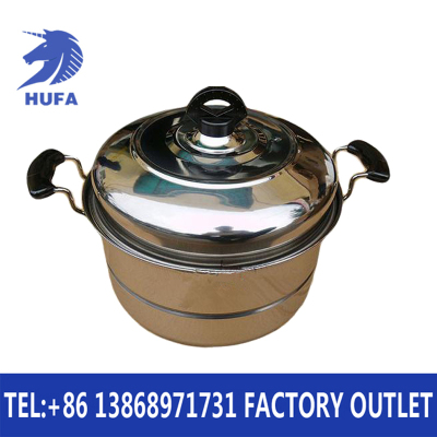 Stainless Steel Thickened Steamer Soup Pot Double-Layer Steamer Double Steaming Plate Insulated Steamer Steamer Can Be Steamed and Stewed