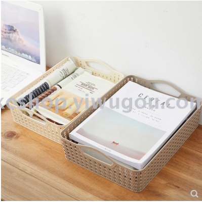 Imitation rattan desktop storage basket snack storage box bathroom storage basket