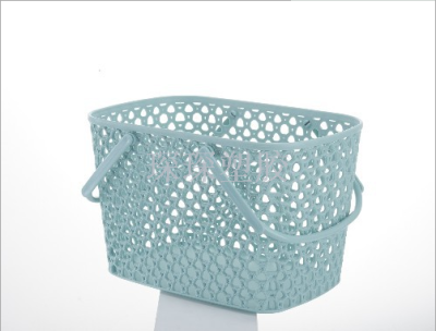Imitation rattan weaving hollow plastic hand basket storage basket bath basket supplies