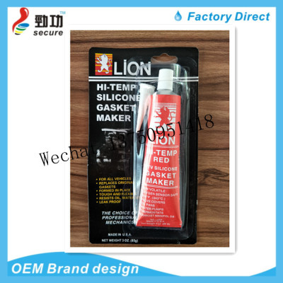 LION hi-temp SILICONE GASKET MAKER black card red sealant