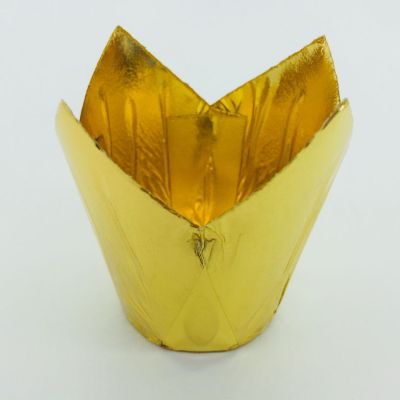 Plated Gold and silver plated aluminum tulip cup 110g