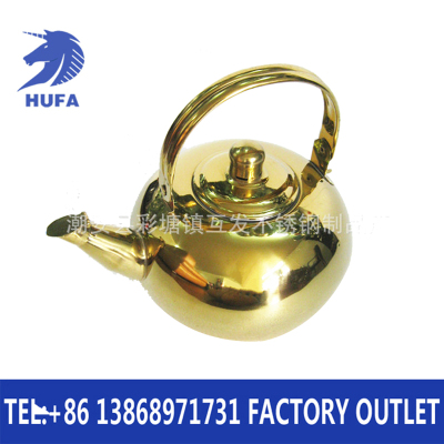 Gold-Plated Craft Delicate Pot Stainless Steel Non-Magnetic Kettle with Strainer Teapot