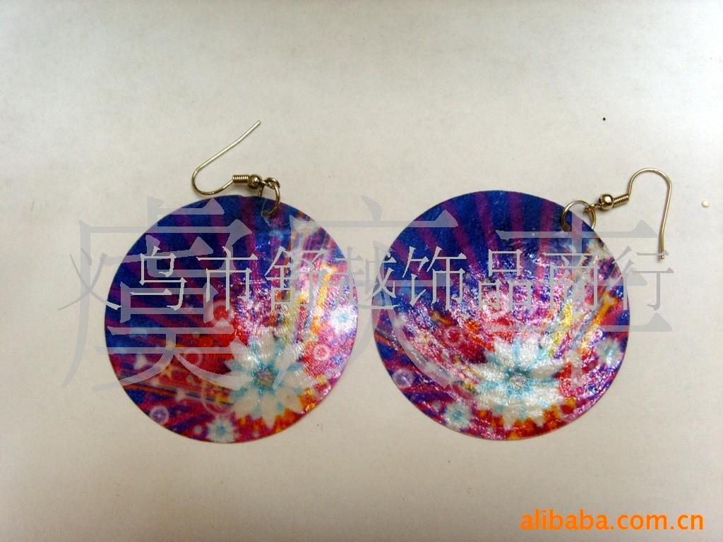 供应欧美时尚印花贝壳耳环=批发时尚流行贝壳耳环