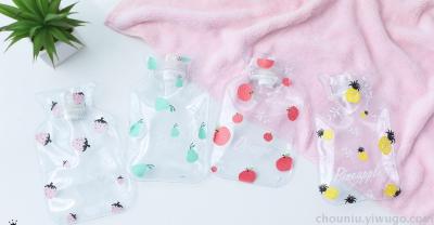 Hot water bottle transparent water injection small cartoon mini hand warmer baby Korea hand warmer water bag