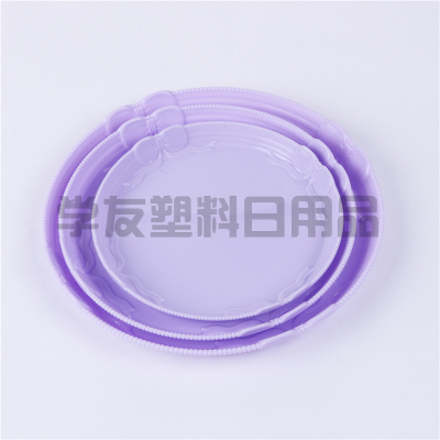 Plastic tray round colorful fruit tray tea tray fast food tray kindergarten tray hotel tableware