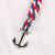 Hand-knitted boat anchor multi-coloured cotton thread to make bracelet