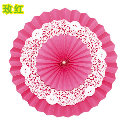 Manufacturers directly for 30cm12 inch holiday decoration double-layer paper flower fan birthday party Christmas
