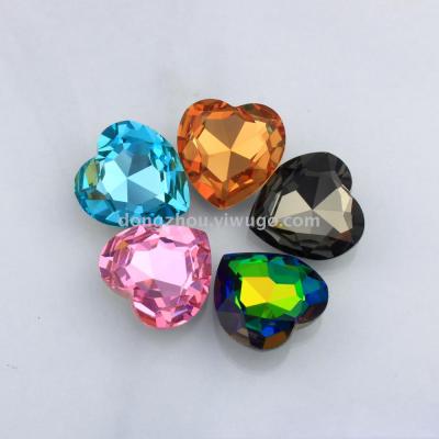 DZ 3005 Heart-shaped Crystal Gem Face Tip Bottom Fancy Stone Jewelry Accessories