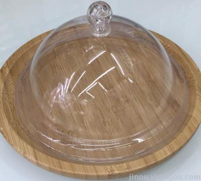 Bamboo tray round tray dessert tray with cover