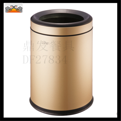 DF27834 ding fa stainless steel kitchen supplies tableware circular trash can bedroom trash can circular room bucket